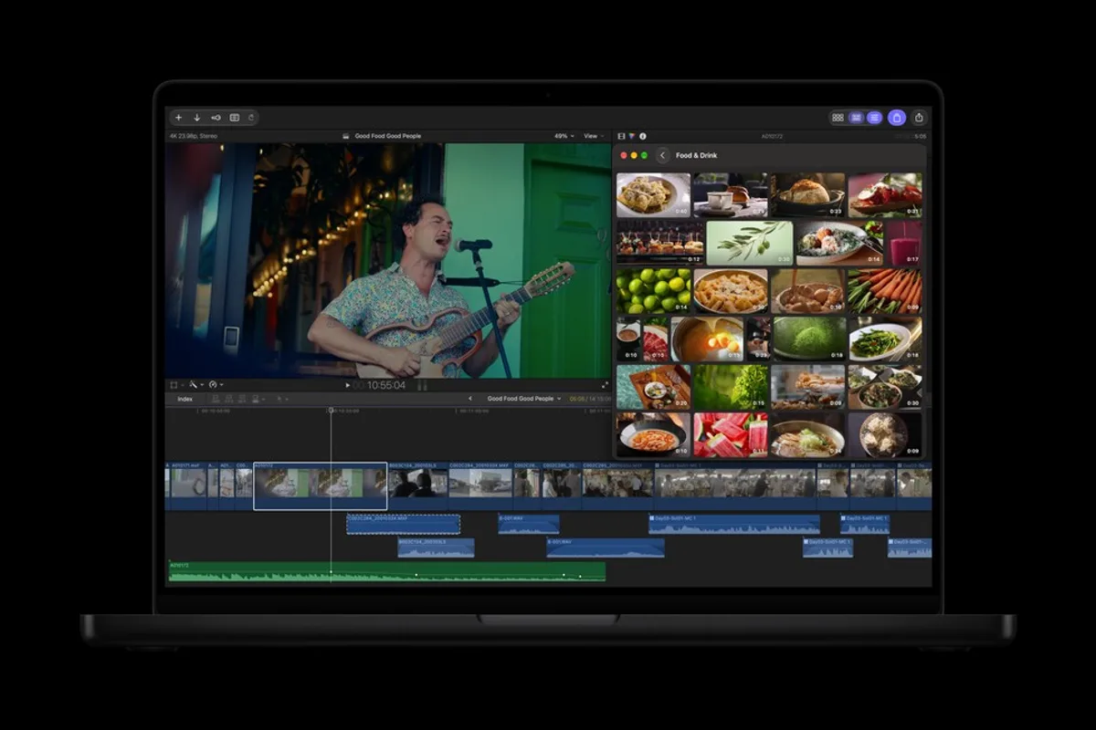 Final Cut Pro présentant une bibliothèque de séquences vidéo dans le nouveau Content Hub